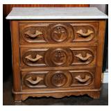 AN AMERICAN VICTORIAN MARBLE TOP WASH STAND