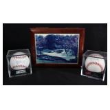 TWO GEORGE BRETT SIGNED BASEBALLS