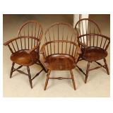 THREE VINTAGE SACK BACK ASH WOOD WINDSOR CHAIRS