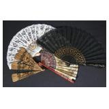 ANTIQUE LACE, HAND PAINTED AND LACQUER HAND FANS