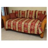 AN EXTRA CLEAN MODERN WICKER SLEIGH FORM DAY BED