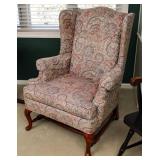 A BENCHMARK BRAND QUEEN ANNE STYLE WINGBACK CHAIR