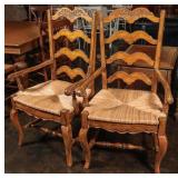 LOUIS XV INFLUENCE COUNTRY FRENCH ARM CHAIRS