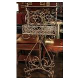 AN INTERESTING VINTAGE WROUGHT IRON PLANT STAND