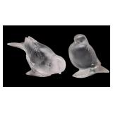 BIRD FIGURINES SIGNED R. LALIQUE AS FOUND W/ CHIPS