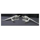 SILVERED METAL LONG TAILED PHEASANTS, BIRDS & MORE