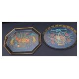 TWO VINTAGE TOLE TRAYS