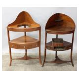 TWO 19TH CENTURY MAHOGANY CORNER COMMODES