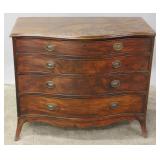 ENGLISH HIGHLY-FIGURED MAHOGANY SERPENTINE CHEST