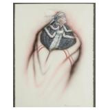 GARY WHITE DEER (1950-) MIXED MEDIA ON PAPER