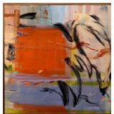 AN UNSIGNED LATE 20TH C. ABSTRACT OIL ON CANVAS