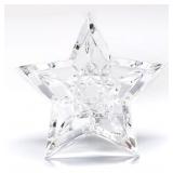 A WATERFORD LISMORE STAR PAPERWEIGHT WITH BOX