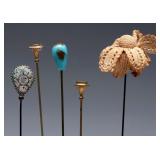 VICTORIAN MICROMOSAIC AND OTHER HAT PINS