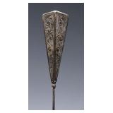 A HAND ENGRAVED STERLING SILVER VICTORIAN HAT PIN