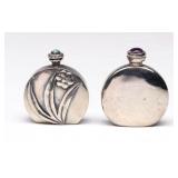 TWO STERLING SILVER PERFUMES, SEMI PRECIOUS STONES