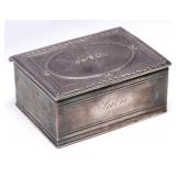 A 19THC. FRENCH ENGRAVED STERLING SILVER PATCH BOX