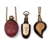 THREE VINTAGE PERFUME PENDANTS