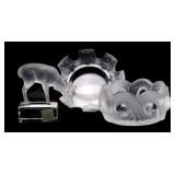 THREE PIECES OF FRENCH CRYSTAL SIGNED LALIQUE