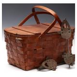 VINTAGE JERYWIL WOV-N-WOOD PICNIC BASKET