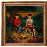 LLOYD ROGNAN (1923-2005) OIL ON BOARD, AND STUDY