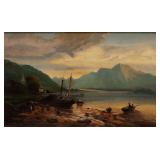 A 19TH CENTURY OIL ON CANVAS EUROPEAN LANDSCAPE