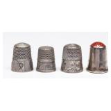 STERLING SILVER AND .800 SILVER ANTIQUE THIMBLES