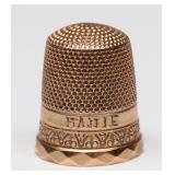 AN ANTIQUE 14K GOLD THIMBLE