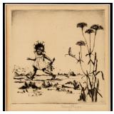 MARY PHIPPS (EARLY 20TH C) PENCIL SIGNED ETCHING