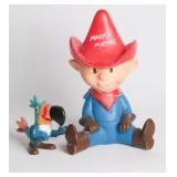 TWO PLASTIC CEREAL MASCOT ADVERTISING FIGURES