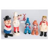 SEVEN FAST FOOD AND PIZZA ADVERTISING MASCOTS