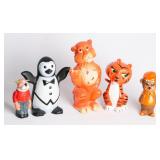FIVE FIGURAL ANIMAL ADVERTISING MASCOTS