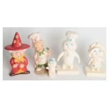 FIVE VINYL FOOD MASCOT FIGURES