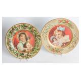 TWO TIN LITHO PLATES WITH CHILDREN