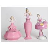 THREE CIRCA 1930 GERMAN PORCELAIN DRESSER ITEMS