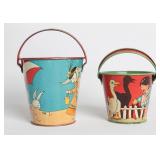 FERN BISEL PEAT OHIO ART SAND PAILS CIRCA 1930