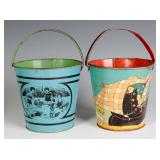 A FERN BISEL PEAT SAND PAIL, PLUS ANOTHER