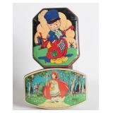 A PAIR OF TIN LITHO TOFFEE TINS