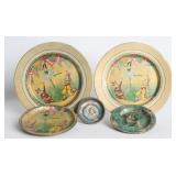 A GROUP OF CIRCUS THEME TIN LITHO PLATES AND TRAYS