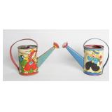 TWO ELAINE ENDO HILEMAN TIN LITHO WATERING CANS