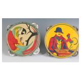 A PAIR OF TIN LITHO TOY TAMBOURINES CIRCA 1930