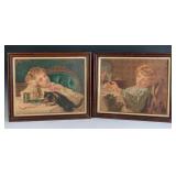 TOW CIRCA 1873 CHROMOLITHOGRAPHS WITH CHILDREN