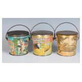 THREE LITHOGRAPHED CANDY TINS, LOVELL AND COVEL