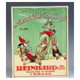 A 20TH C. CZECH SPIRITS ADVERTISING SIGN W/ GNOMES