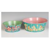 TWO CHEIN AND CO VINTAGE TOY TIN LITHO WASH TUBS