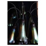 A MODERN TWELVE LIGHT LILY LAMP AFTER TIFFANY