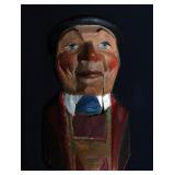 A COLORFUL ANTIQUE CARVED WOOD GERMAN NUT CRACKER