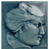 A 19TH C. HAMILTON TILE WORKS PORTRAIT TILE, MRS.