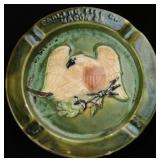 A GLAZED TERRA COTTA TRAY SIGNED CARLING TILE CO