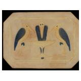 A CARVED AND GLAZED ART TILE SIGNED SNYDER 1930