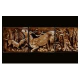 A 19TH C. PROVIDENTIAL TILE WORKS TILE TRIPTYCH
